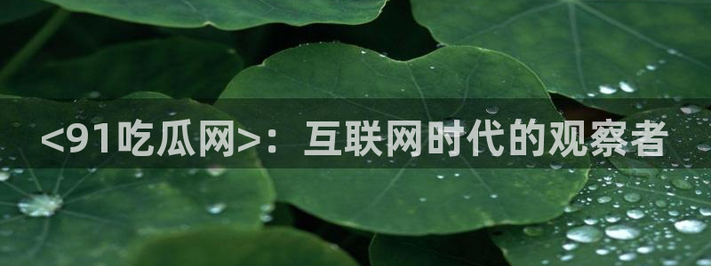 吃瓜网是全网更新最快：<91吃瓜网>：互联网时代的观察者